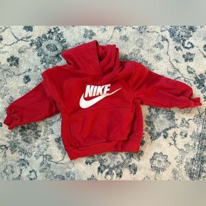 Nike Red Hoodie Pullover with White Logo. 2T
